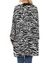 ZENANA ZEBRA PRINT OPEN FRONT KIMONO CARDIGAN