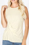 ITY KNOT-FRONT SLEEVELESS TOP AVAILABLE IN 2 COLORS