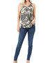 CAMOUFLAGE SLEEVELESS ROUND NECK TOP