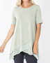 ITY TOP WITH CHIFFON TRIM AVAILABLE IN 2 COLORS