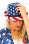 American Flag Patriotic Fedora Straw Fedora