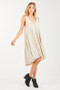 Sleeveless Linen Blend Swing Dress with Vneck Line