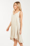 Sleeveless Linen Blend Swing Dress with Vneck Line