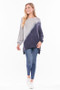 OVERSIZED SLOUCHY SWEAT TOP DIAGONAL OMBRE DIP DYE