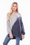 OVERSIZED SLOUCHY SWEAT TOP DIAGONAL OMBRE DIP DYE