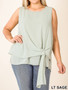 PLUS SIZE WOVEN DOUBLE LAYER CHIFFON SLEEVELESS IN 2 COLORS