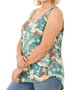 PLUS TIE DYE SLEEVELESS ROUND NECK & HEM TOP 