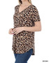 LEOPARD PRINT SHORT SLEEVE V-NECK TOP 2 COLORS