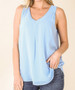 WOVEN DOUBLE LAYER CHIFFON SLEEVELESS V-NECK TOP