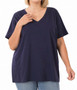 PLUS SIZE BOYFRIEND V-NECK TEE IN 2 COLORS