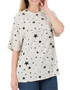 STAR RAGLAN SLEEVE ROUND NECK TOP