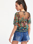 Hand Embroidery Sheer Overlay Top