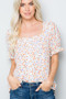 ZIA SQUARE NECK FLORAL TOP
