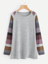 Striped Sleeve Casual Top