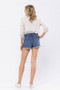 JUDY BLUE MID-RISE MATERNITY CUFFED SHORTS