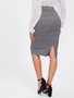 Gray Plaid Pencil Skirt