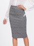 Gray Plaid Pencil Skirt