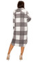 GIBIU PLUS SIZE KNITTED LONG SLEEVE PLAID PRINT LONG SHACKET