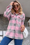 MISS SPARKLE Plaid Jacket Shacket Pink