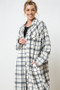 AKAIV PERFECT OVERSIZED MIDI LENGTH PLAID SHIRT