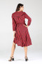 CHECKERED LONG SLEEVE DRESS WITH TIE FRONT