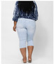 JUDY BLUE PLUS SIZE MID RISE LIGHT DENIM CAPRI