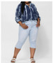 JUDY BLUE PLUS SIZE MID RISE LIGHT DENIM CAPRI