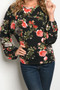 JW DESIGNS Floral Long Wide Sleeve Top