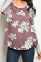 JW DESIGNS Long Sleeve Floral Blocked Top