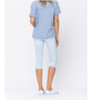 Judy Blue Mid Rise Light Denim Capri Jeans