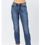 JUDY BLUE MIDRISE CLEAN NON-DISTRESSED BOYFRIEND JEANS