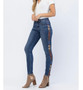 JUDY BLUE MID-RISE WESTERN PRINT RELAXED FIT JEANS