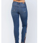 JUDY BLUE MID-RISE WESTERN PRINT RELAXED FIT JEANS