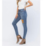 JUDY BLUE MID-RISE 70'S PATCH SKINNY JEANS