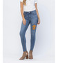 JUDY BLUE MID-RISE 70'S PATCH SKINNY JEANS