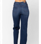 JUDY BLUE PLUS SIZE HIGH WAIST FRONT SEAM WIDE LEG JEANS