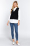 ACTIVE BASIC WOMEN'S V-NECK BUTTON DOWN CABLE SWEATER VEST CROPPED
