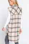 WOMEN'S SLEEVELESS FRONT POCKET BUTTON DOWN PLAID VEST