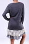 Long Sleeve Dress with A Touch of Lace and Chiffon