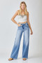 RISEN MIDRISE CROSSOVER WIDE LEG JEANS