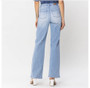 JUDY BLUE PLUS SIZE HIGH WAIST POCKET DETAILS WIDE LEG JEANS