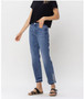 JUDY BLUE HIGH WAIST FRAY SLIT RELEASE HEM STRAIGHT JEANS