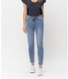 JUDY BLUE HIGH WAIST CROSSED OVER WAISTBAND RELAXED JEANS