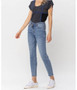JUDY BLUE HIGH WAIST CROSSED OVER WAISTBAND RELAXED JEANS