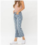 JUDY BLUE HIGH WAIST STAR PRINT CROPPED STRAIGHT JEANS