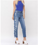 JUDY BLUE HIGH WAIST HEAVY DESTROY SIDESEAM CROP STRAIGHT
