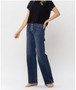 JUDY BLUE HIGH WAIST DARK BUTTON FLY WIDE LEG JEANS