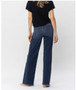 JUDY BLUE HIGH WAIST DARK BUTTON FLY WIDE LEG JEANS
