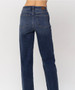 JUDY BLUE HIGH WAIST DARK BUTTON FLY WIDE LEG JEANS