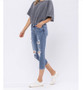 JUDY BLUE MID-RISE DESTROYED CAPRI